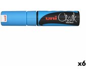 Rotuladores de tiza líquida Uni-Ball PWE-8K Azul Azul claro (6 Piezas) (6 Unidades)