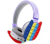 DAM. Cascos auriculares AKZ K33 Bubble Pop It. Bluetooth 5.1, radio FM, lector de tarjetas Micro SD. 16x8x19,5cm