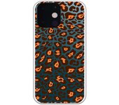 Funda compatible con iPhone 13 Mini - Fondo leopardo marron naranja