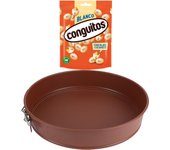 Pack repostería:CONGUITOS BLANCOS DOYPACK 220G+Molde tarta 26x6.5cm acero agros