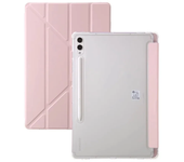 Flip Leather Case for Samsung Tab S10 S9 FE Plus 12.4 Inch Tab A9 Plus S9 Fe 11"Acrylic Clear Back Smart Cover Pen Holder Cases