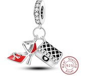 925 Sterling Silver Pink Cat Butterfly Charms Beads Star Moon Sunflower Coffee Cup Pendants Fit Bracelets DIY Jewelry