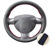 Hand-stitched Microfiber Leather Car Steering Wheel Cover For Ford Focus 2 2005 2006 2007 2008 2009 2010 2011 3-Spoke