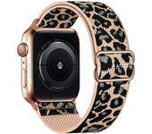 Fashion Leopard Print Nylon Adjustable Strap For Iwatch Band 42mm 46mm 49 45 44 42 41 40 38 For Iwatch Series Ultra 10 9 8 7 SE