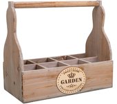 WANDERLUST DECO Cesta Macetero de Madera para Plantas y Flores - 34x17.5x10/30 Cm