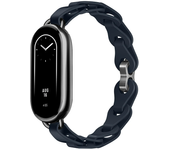 Rubber Strap for Xiaomi Mi Band 9 Stainless Steel Buckle Bracelet for Miband 9 NFC Fashion Lady Style Replacement Silicone Band