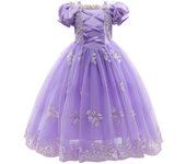 Girl Cosplay Princess Aurora Rapunzel Dress Up Kids Christmas Halloween Tulle Fancy Costume for Children Girls Birthday
