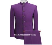 XS-5XL Formal Men's Busines 2 Pieces Blazer+Pants Stand Lapel Pants 2024 Mens Jacket Flat Suit Slim Fit Coat Groomsmen Party