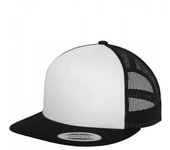 Gorra Plana Trucker Snapback Flexfit 6006W Black White