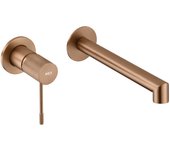 Imex Line GLD038/ORC grifo monomando empotrado para lavabo de latón con acabado oro rosa cepillado