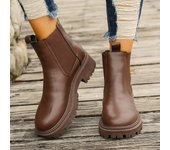New Autumn Winter Chelsea Boots Women Platform Brown Black Beige White Ankle Boots For Women Fur Short Chunky Punk Gothic Shoes