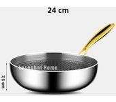 316 Stainless Steel Wok Deep Frying Pan Nonstick Cooking Fried Steak Gas Stove Pot Induction General Saucepan Kitchen Cookware