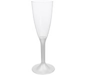 MONOUSO | Copa Reutilizable PS Pie Blanco Perlado Cava 120ml 2P (200 Uds)