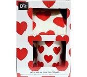 JUEGO DE TAZAS CON CALCETINES,TAZA DE CORAZON CON CAJA DE REGALO,te amo te quiero,Regalo Día de San Valentín,Decoracion Día de San Valentín,cm,fespu