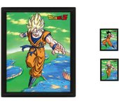 Poster 3d dragon ball z super saiyan transformation