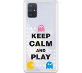 Funda compatible con Samsung Galaxy A71 - Keep Calm Circulos Blancos