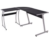 vidaXL Escritorio de esquina en forma de L en color Negro/Marrón | estructura resistente ideal para salón dormitorio o estudio