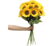 Artificial Long Stem Sunflowers, Fake Silk Sunflower For s, Home, Wedding, Birthday Party, Yellow Decoration In Bulk