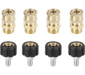 12/2PCS High Pressure Washer Adapter M22 14mm to 1/4 In Quick Connect Fitting Hose Gun Adapter to Wand Connector Accessories