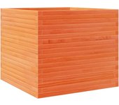 vidaXL Jardinera madera maciza de pino 80x80x68,5 cm Color Pino natural,  Blanco,  Marrón cera y mas