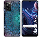 Funda Silicona Transparente para ZTE Blade A72 diseño Mandala Dibujos