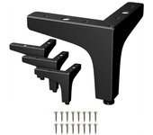 Patas de metal para muebles, pueden soportar 800 kg, patas de mesa triangulares, 4 patas de gabinete de bricolaje, sofá, mesa de café, mueble de TV y otras patas de mesa (6 "/ 15 cm) -
