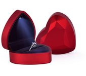 Creative Ring Box Heart Shape LED Light Jewelry Box Proposal Confession Ring Box LED Light Earring Pendant Storage Gift Boxes