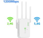 Repetidor De WiFi 1200Mbps de doble banda 2,4G 5G Extensor de señal WiFi Amplificador Gigabit WPS Router Compatible con 802.11ac