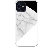 Funda compatible con iPhone 12 Mini - Be Unique Funda Gel mármol con blanco y negro