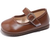 Girls Toddler Shoes 2-12 Years Old Brown Round Head Fashion Hundred Girls Mary Jane Shoes Beige Non-slip Children's Baby Sandals