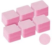 360 Pièces Lingettes à Ongles Non Pelucheux,Cleaner Degraissant Lingettes Vernis Semi Permanent,Tampons en Coton pour le Dissolvant D'ongles, Rose