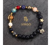 Universe Galaxy Eight Planets 12 Constellation Bracelets for Women Natural Stone Solar System Bracelets Libra Virgo Leo Jewelry