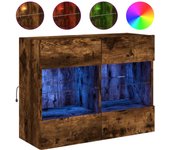 vidaXL Mueble TV de pared con luces LED 78,5x30x60,5 cm, Mueble de Salon, Mueble TV, Mueble TV salon, Mesa de TV, Mueble tele