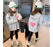 Kawaii Cat Print Girls Jackets Cartoon Spring Autumn Kids Zipper Jacket Hooded Sport Outerwear Girls Hoody Pocket Sweatshirt