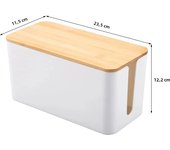 Cable Storage Box Wooden Power Line Storage Case Dustproof Charger Socket Organizer Wire Case Home Cable Winder Organizer