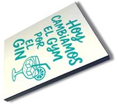 MERCHANDMANIA Panel fotográfico decorativo frase graciosa hoy cambiamos el gyn por el gin cuadro acabado brillante elegante pared