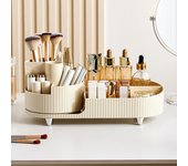 Cosmetic Storage Rack with Rotating Base and Divided Compartments for Cosmetic Storage Box, for Lipstick, Skin Care Storage Box