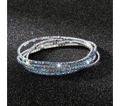 5Pcs/Lot Elastic Crystal Bracelets 2mm Charming Gold Color Crystal Rhinestones Metal Bangle Bracelet Jewelry DIY Gift