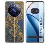 Tumundosmartphone Funda Silicona Transparente para Realme 12 5G / 12x 5G diseño Hojas Dibujos