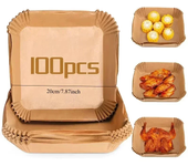 50/100/300pcs Air-Fryer Paper Liners Paper Non-Stick Parchment Paper Baking Disposable Paper Airfryer Baking Paper kitchenware