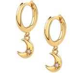 Pendientes de Plata con Luna y estrellas, pendientes de Plata de Ley 925, Pendientes colgantes hechos a Mano para Mujeres y niñas