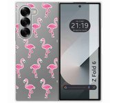 Tumundosmartphone Funda Carcasa Dura Transparente para Samsung Galaxy Z Fold 6 5G diseño Flamenco Dibujos