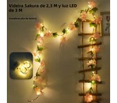 230cm Cherry Blossom LED Light Garland Artificial Flowers Vines For Wedding Party Home Decor Hanging Wall Garden Arches Ornament