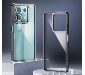 Fashion Metal Frame Case for Xiaomi Redmi  Note 13 12 Pro Puls 13C 12C 11A  A3 Transparent Acrylic Soft Shockproof Bumper Cover