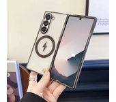 Magsafe Magnetic Wireless Charging Solid Color Plating Border Folding Phone Case For Samsung Galaxy Z Fold 6 5 4 3 Bumper Cover