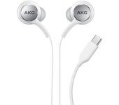 Samsung auriculares con cable USB tipo C modelo EO-IG955, manos libres originales Tuned by AKG, color blanco, sonido de alta fidelidad, micrófono integrado, compatibles con dispositivos con puerto USB-C, diseño ergonómico y cómodo