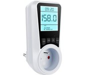Medidor de Energía con enchufe para vatímetro, 7 Modos de monitorización, Pantalla LCD retroiluminada, Ahorro de Energía, Protección Contra sobregastos, 3680 W máx.