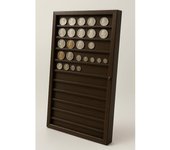 Vitrina Colecciones Monedas. Acabado Barniz Nogal. Ideal exponer tu colección. (50 * 5 * 70 cms)