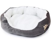 Cama para mascotas para Gatos y Perros Pequeños y medianos, canasta con el Juguete, Redonda U ovalada, forma de donut, Cama nest para mascotas, Gris, 50x40