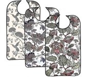 3 Pack Adult Bibs For Eating, Adult Bibs With Crumb Catcher, Washable
